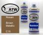 Preview: Nissan, Brown Metallic, C15: 400ml Sprühdose + 400ml Klarlack - Set, von ATW Autoteile West.
